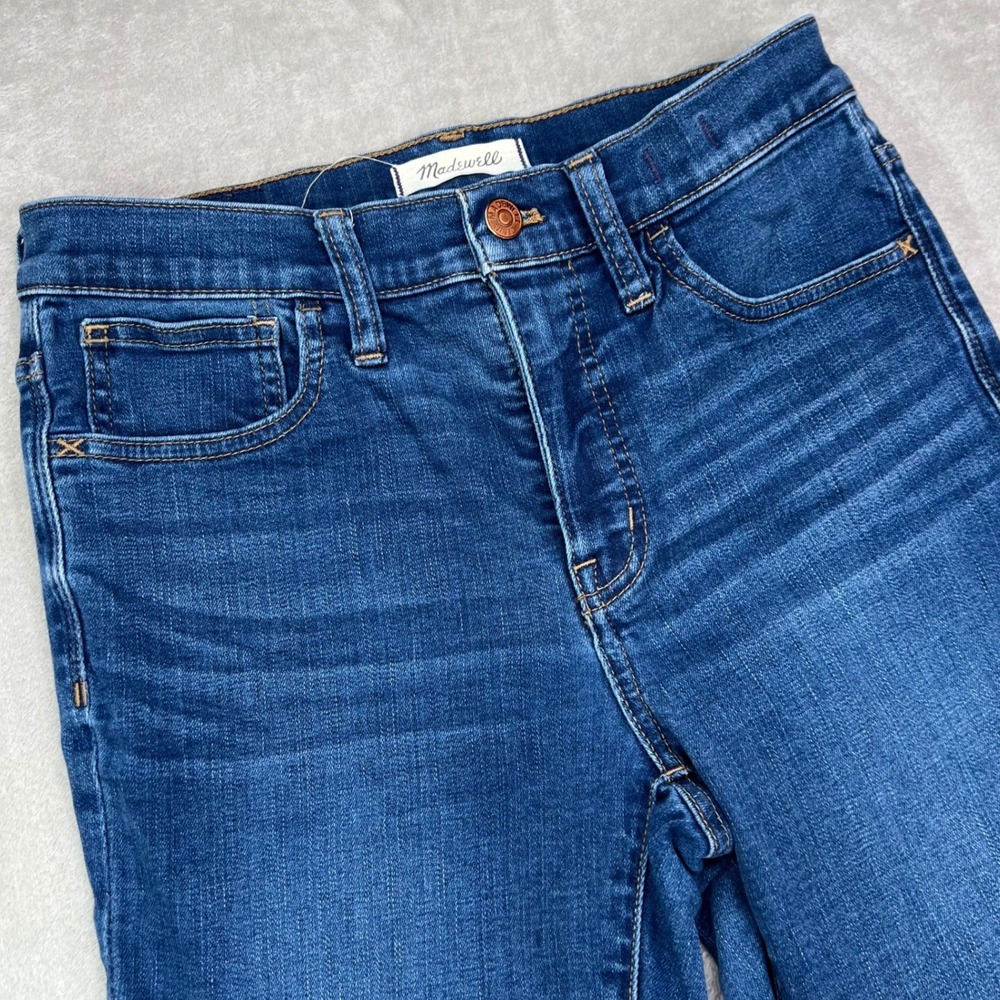 Madewell Roadtripper Jeans Womens 28 Blue Solid Stretch Skinny High‎ Rise Denim